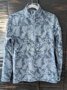 Eddie Bauer blue fern quarter zip fleece pullover